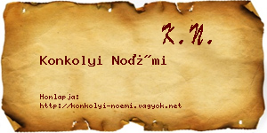 Konkolyi Noémi névjegykártya